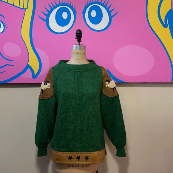 ICEBERG Green Wool Alpaca Ram Sweater - Picture 1 of 14